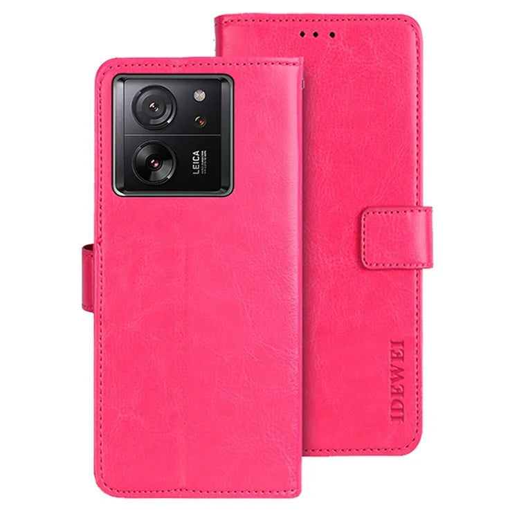 IDEWEI For Xiaomi 13T / 13T Pro / Redmi K60 Ultra Case PU Leather Stand Magnetic Clasp Phone Cover