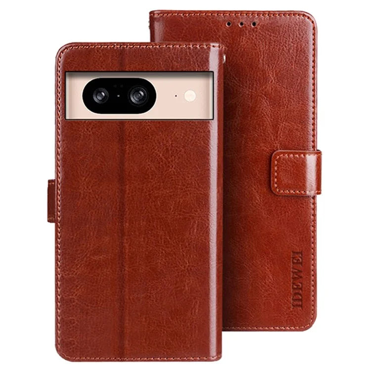 IDEWEI For Google Pixel 8 Case Crazy Horse Texture Leather Cell Phone Stand Cover