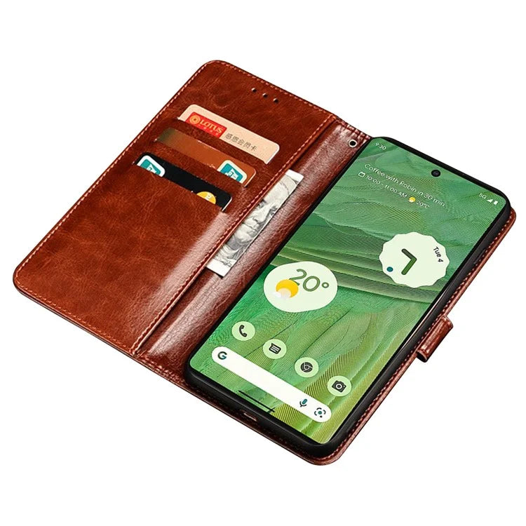 IDEWEI For Google Pixel 8 Case Crazy Horse Texture Leather Cell Phone Stand Cover