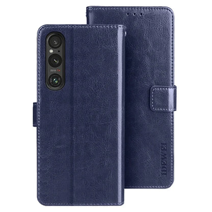 IDEWEI For Sony Xperia 1 V Case Crazy Horse Texture Flip Leather Wallet Phone Cover