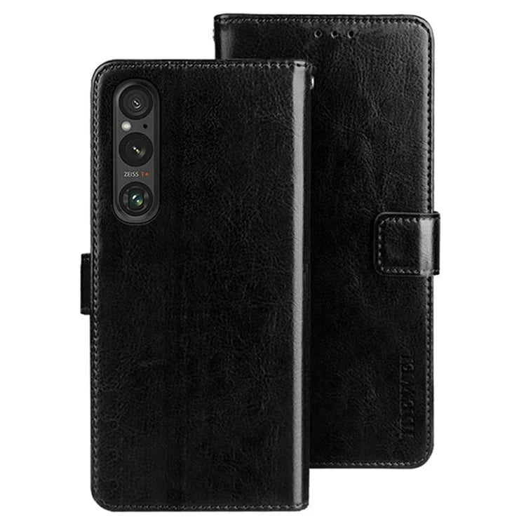 IDEWEI For Sony Xperia 1 V Case Crazy Horse Texture Flip Leather Wallet Phone Cover