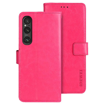 IDEWEI For Sony Xperia 1 V Case Crazy Horse Texture Flip Leather Wallet Phone Cover