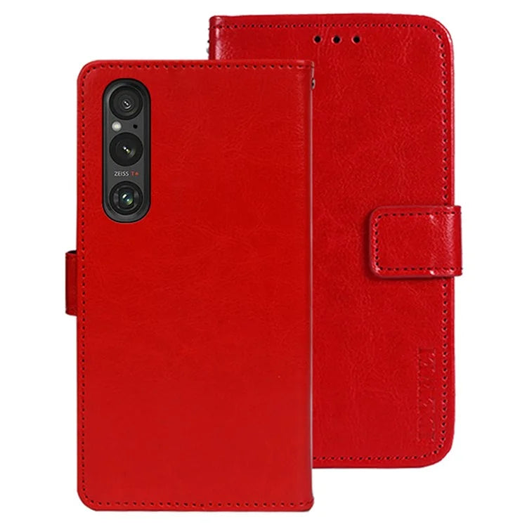 IDEWEI For Sony Xperia 1 V Case Crazy Horse Texture Flip Leather Wallet Phone Cover