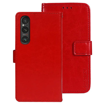 IDEWEI For Sony Xperia 1 V Case Crazy Horse Texture Flip Leather Wallet Phone Cover