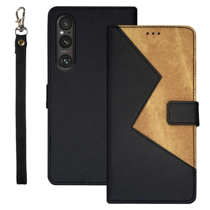 IDEWEI For Sony Xperia 1 V Case PU Leather Stand Card Slots Cell Phone Cover Shell