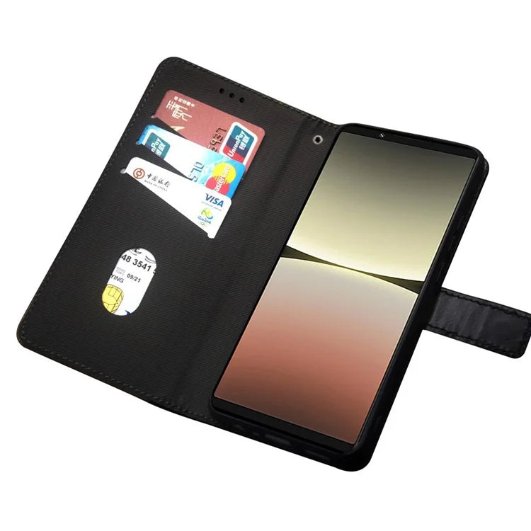 IDEWEI For Sony Xperia 1 V Case PU Leather Stand Card Slots Cell Phone Cover Shell