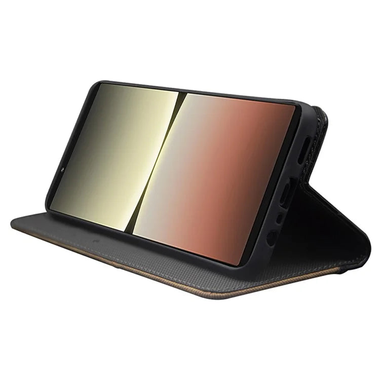 IDEWEI For Sony Xperia 1 V Case PU Leather Stand Card Slots Cell Phone Cover Shell