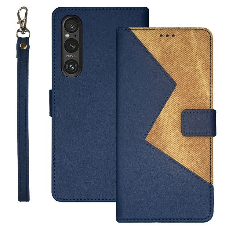 IDEWEI For Sony Xperia 1 V Case PU Leather Stand Card Slots Cell Phone Cover Shell
