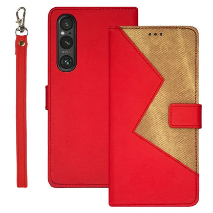 IDEWEI For Sony Xperia 1 V Case PU Leather Stand Card Slots Cell Phone Cover Shell