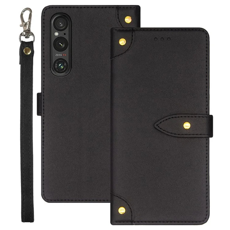 IDEWEI For Sony Xperia 1 V Case Card Holder Protective Phone Cover with Stand
