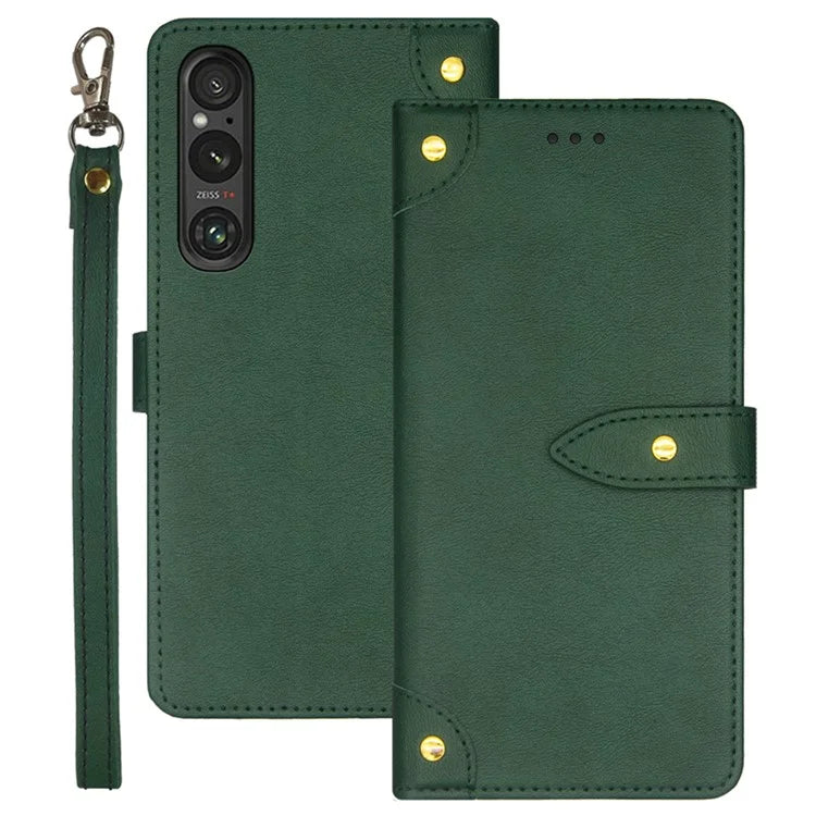 IDEWEI For Sony Xperia 1 V Case Card Holder Protective Phone Cover with Stand