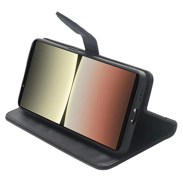 IDEWEI For Sony Xperia 1 V Case Card Holder Protective Phone Cover with Stand