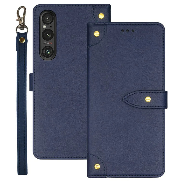 IDEWEI For Sony Xperia 1 V Case Card Holder Protective Phone Cover with Stand