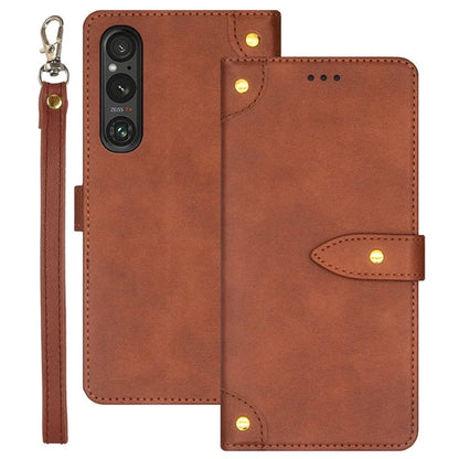 IDEWEI For Sony Xperia 1 V Case Card Holder Protective Phone Cover with Stand