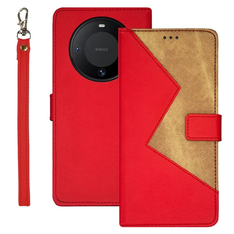 IDEWEI For Huawei Mate 60 Pro Case PU Leather Stand Cover Card Slots Mobile Phone Shell
