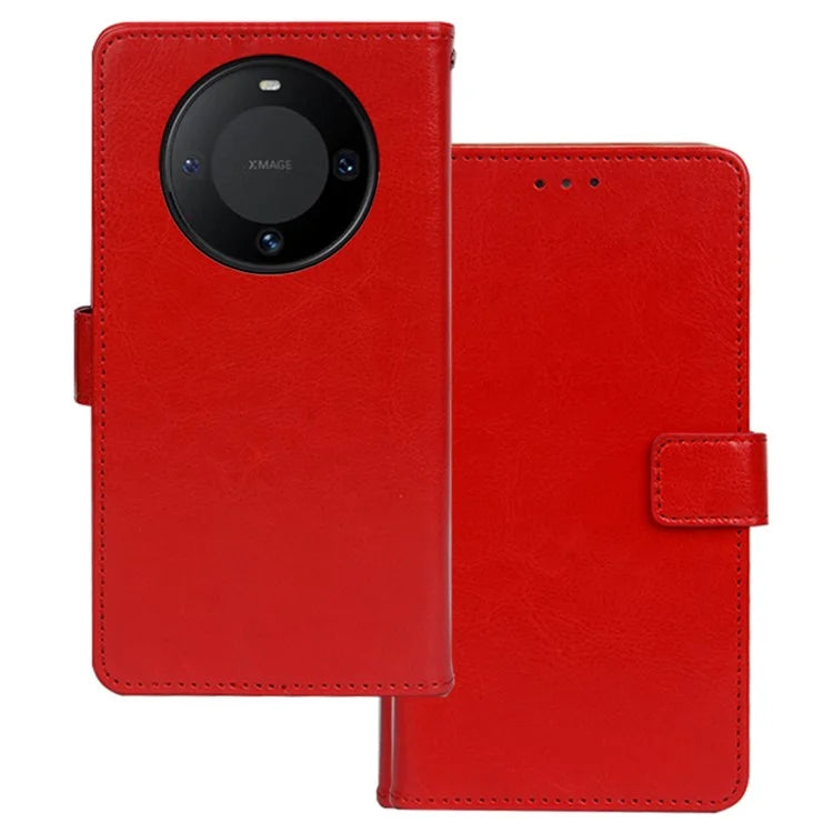 IDEWEI Cell Phone Cover For Huawei Mate 60 Case Crazy Horse Texture Stand Leather Shell