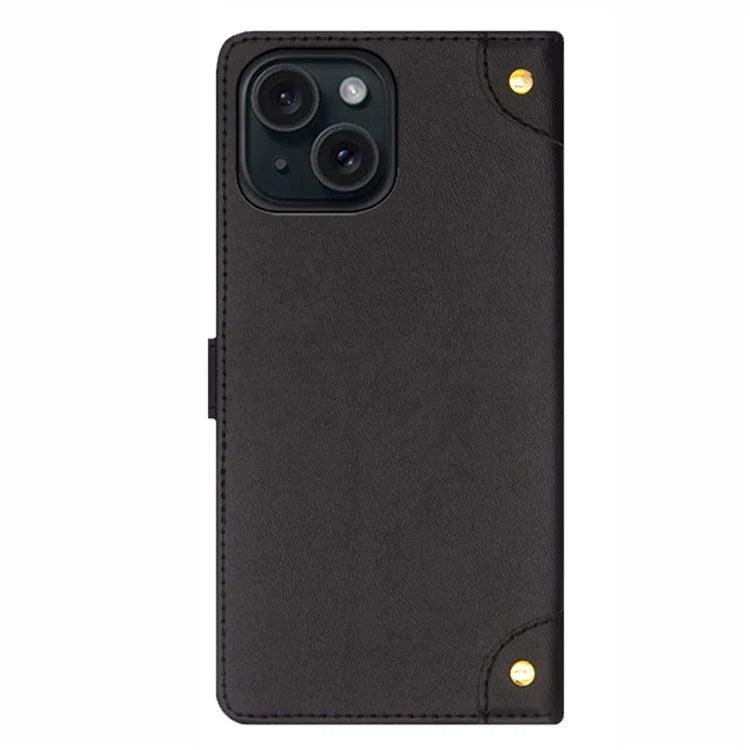 IDEWEI For iPhone 15 Plus Leather Case Card Holder Phone Stand Cover