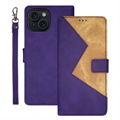 IDEWEI For iPhone 15 Case Card Slots PU Leather Stand Drop-proof Phone Cover