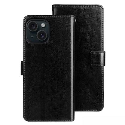 IDEWEI For iPhone 15 Plus Case Magnetic Clasp Wallet Phone Cover