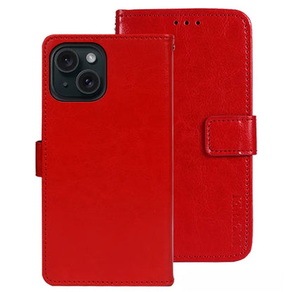 IDEWEI For iPhone 15 Plus Case Magnetic Clasp Wallet Phone Cover