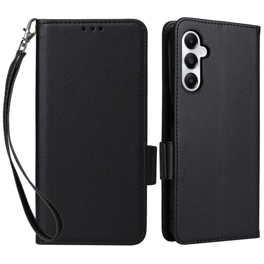 For Samsung Galaxy A05s 4G / M14 4G Case Litchi Texture Wallet Leather Phone Cover with Strap