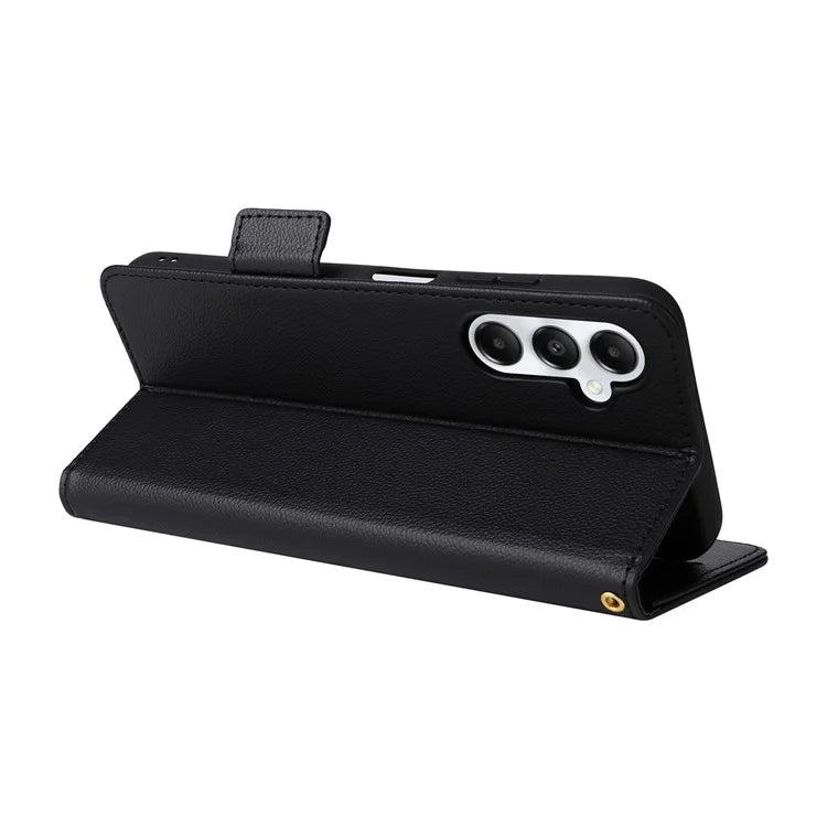 For Samsung Galaxy A05s 4G / M14 4G Case Litchi Texture Wallet Leather Phone Cover with Strap