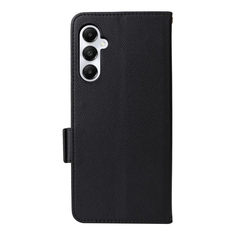 For Samsung Galaxy A05s 4G / M14 4G Case Litchi Texture Wallet Leather Phone Cover with Strap