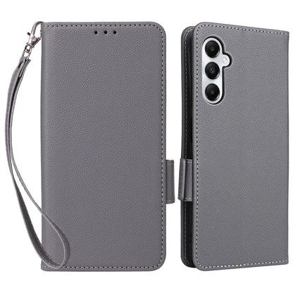 For Samsung Galaxy A05s 4G / M14 4G Case Litchi Texture Wallet Leather Phone Cover with Strap