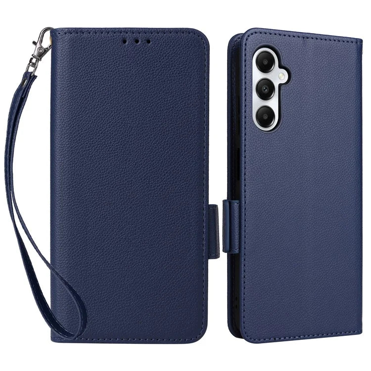 For Samsung Galaxy A05s 4G / M14 4G Case Litchi Texture Wallet Leather Phone Cover with Strap
