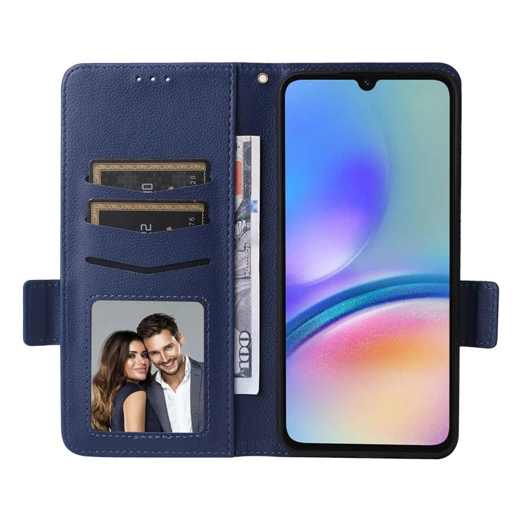 For Samsung Galaxy A05s 4G / M14 4G Case Litchi Texture Wallet Leather Phone Cover with Strap