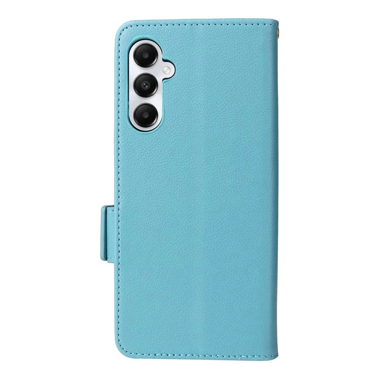 For Samsung Galaxy A05s 4G / M14 4G Case Litchi Texture Wallet Leather Phone Cover with Strap