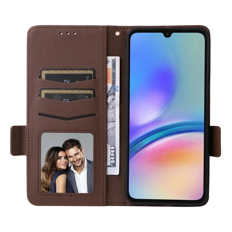 For Samsung Galaxy A05s 4G / M14 4G Case Litchi Texture Wallet Leather Phone Cover with Strap