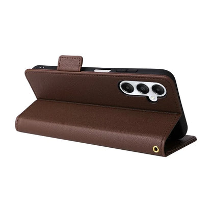 For Samsung Galaxy A05s 4G / M14 4G Case Litchi Texture Wallet Leather Phone Cover with Strap