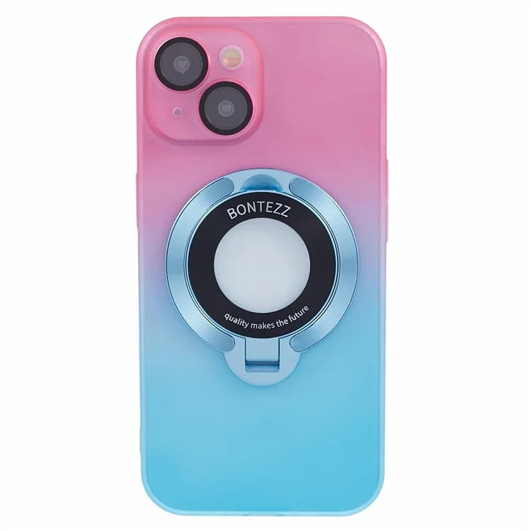 VOERO For iPhone 14 Case Kickstand Hard PC Phone Cover with Lens Film