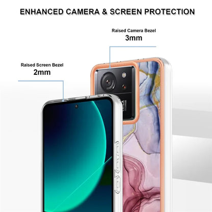 YB IMD Series-16 Style-E For Xiaomi 13T / 13T Pro / Redmi K60 Ultra TPU Case 2.0mm IMD Marble Pattern Phone Cover