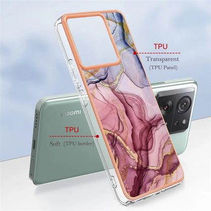 YB IMD Series-16 Style-E For Xiaomi 13T / 13T Pro / Redmi K60 Ultra TPU Case 2.0mm IMD Marble Pattern Phone Cover
