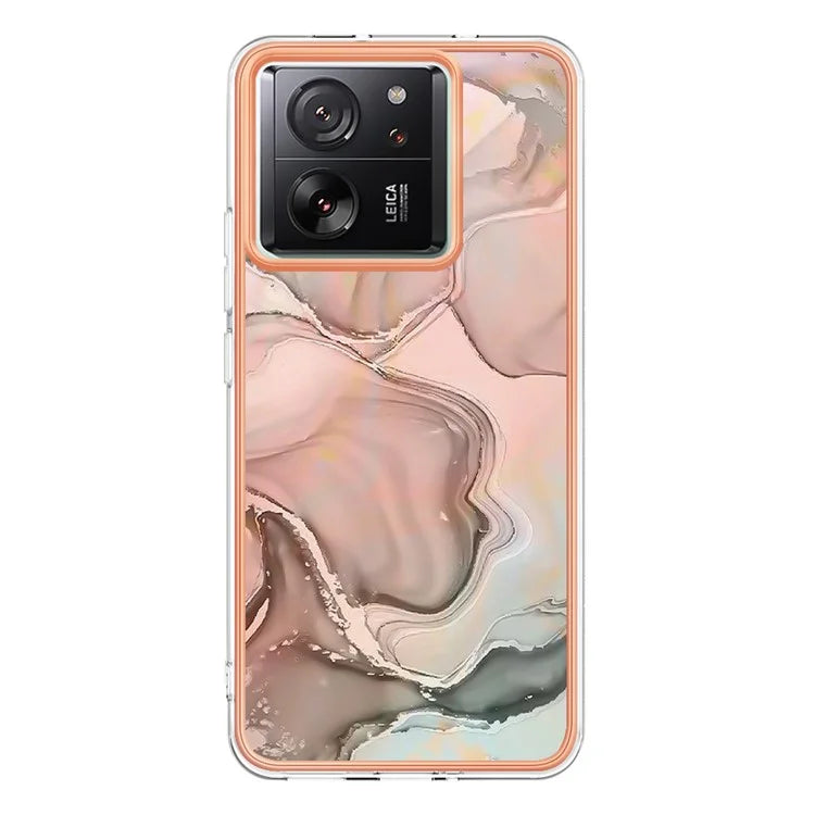 YB IMD Series-16 Style-E For Xiaomi 13T / 13T Pro / Redmi K60 Ultra TPU Case 2.0mm IMD Marble Pattern Phone Cover