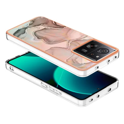 YB IMD Series-16 Style-E For Xiaomi 13T / 13T Pro / Redmi K60 Ultra TPU Case 2.0mm IMD Marble Pattern Phone Cover