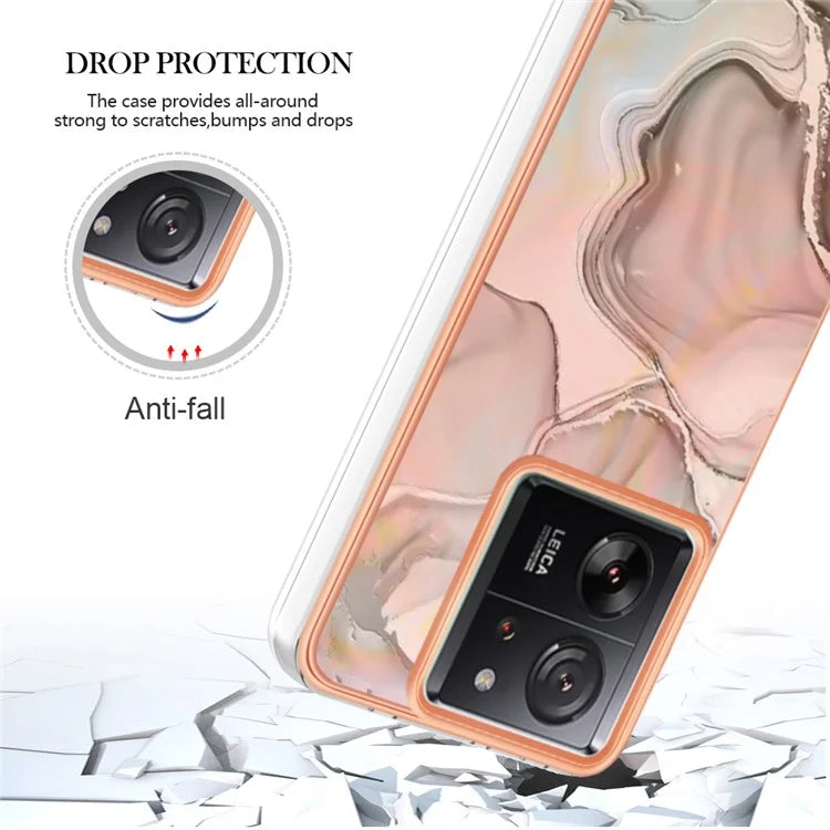 YB IMD Series-16 Style-E For Xiaomi 13T / 13T Pro / Redmi K60 Ultra TPU Case 2.0mm IMD Marble Pattern Phone Cover