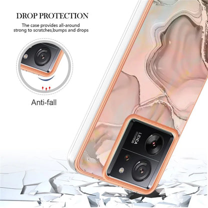YB IMD Series-16 Style-E For Xiaomi 13T / 13T Pro / Redmi K60 Ultra TPU Case 2.0mm IMD Marble Pattern Phone Cover