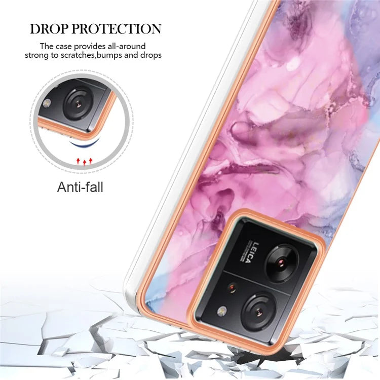 YB IMD Series-16 Style-E For Xiaomi 13T / 13T Pro / Redmi K60 Ultra TPU Case 2.0mm IMD Marble Pattern Phone Cover