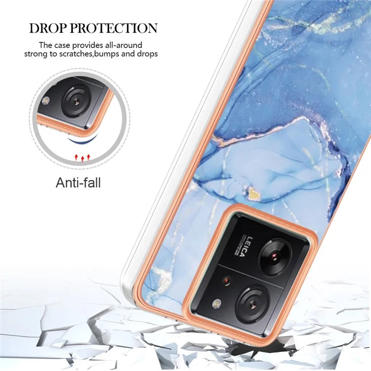 YB IMD Series-16 Style-E For Xiaomi 13T / 13T Pro / Redmi K60 Ultra TPU Case 2.0mm IMD Marble Pattern Phone Cover
