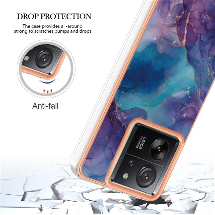 YB IMD Series-16 Style-E For Xiaomi 13T / 13T Pro / Redmi K60 Ultra TPU Case 2.0mm IMD Marble Pattern Phone Cover
