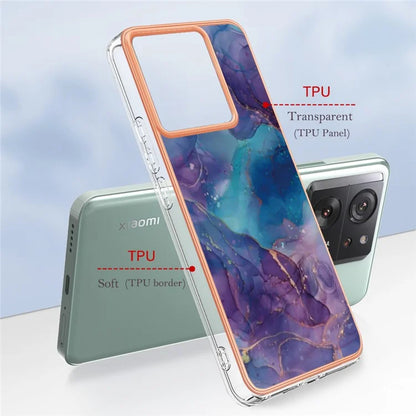 YB IMD Series-16 Style-E For Xiaomi 13T / 13T Pro / Redmi K60 Ultra TPU Case 2.0mm IMD Marble Pattern Phone Cover