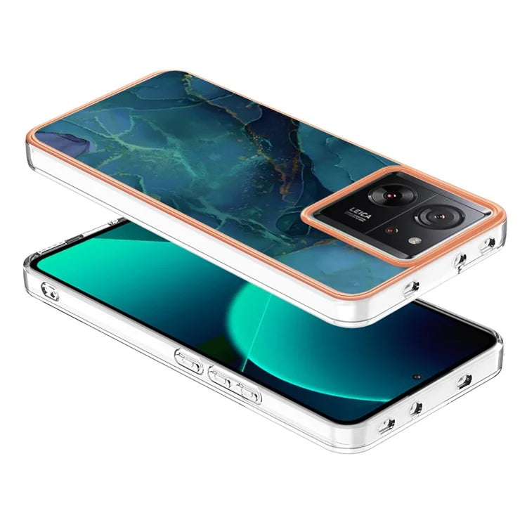 YB IMD Series-16 Style-E For Xiaomi 13T / 13T Pro / Redmi K60 Ultra TPU Case 2.0mm IMD Marble Pattern Phone Cover