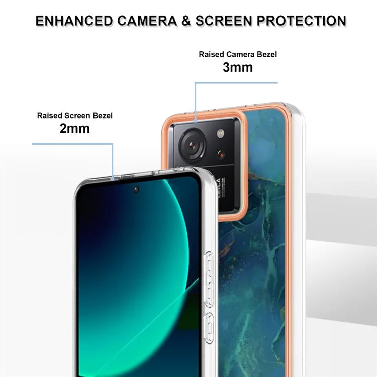 YB IMD Series-16 Style-E For Xiaomi 13T / 13T Pro / Redmi K60 Ultra TPU Case 2.0mm IMD Marble Pattern Phone Cover