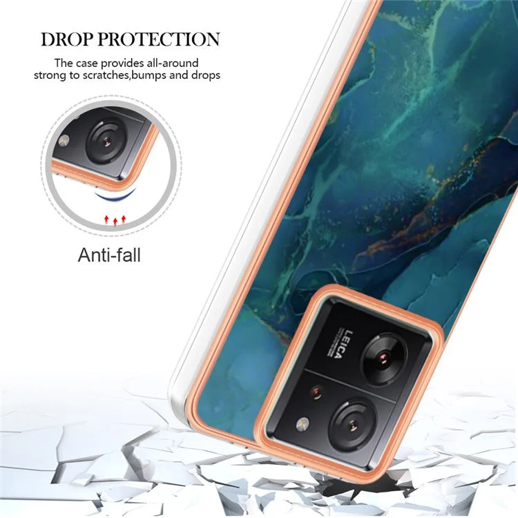 YB IMD Series-16 Style-E For Xiaomi 13T / 13T Pro / Redmi K60 Ultra TPU Case 2.0mm IMD Marble Pattern Phone Cover