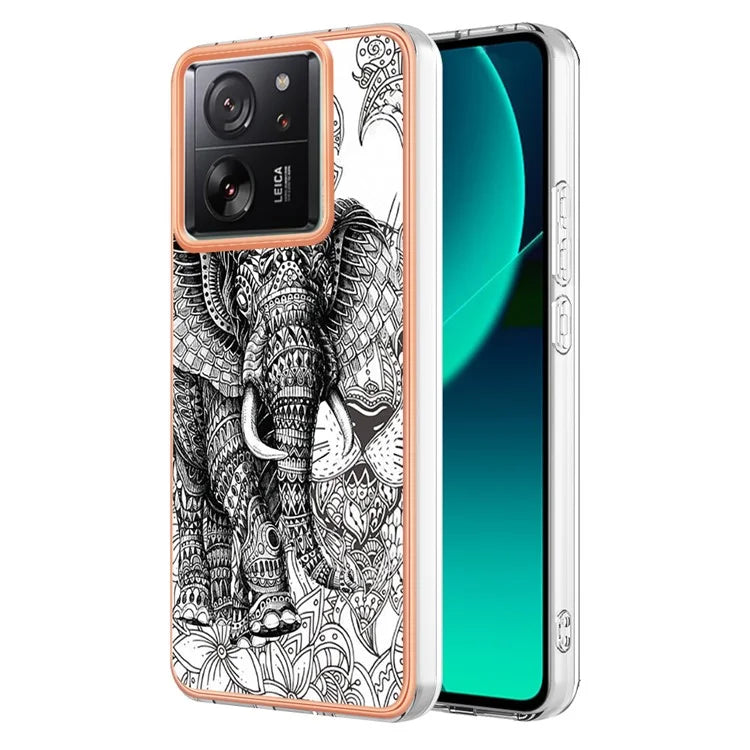 YB IMD Series-19 Style-D For Xiaomi 13T / 13T Pro / Redmi K60 Ultra Case 2.0mm IMD Pattern Phone TPU Cover