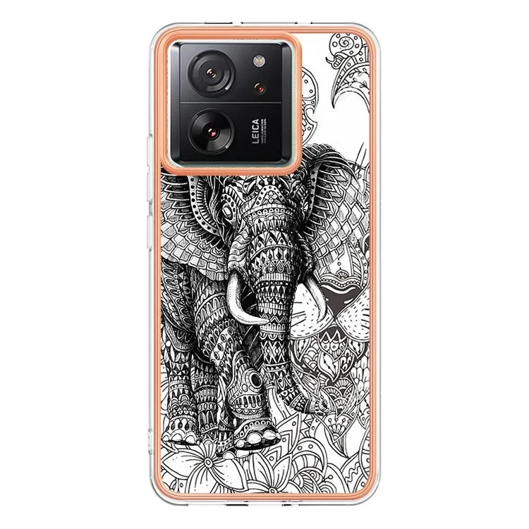 YB IMD Series-19 Style-D For Xiaomi 13T / 13T Pro / Redmi K60 Ultra Case 2.0mm IMD Pattern Phone TPU Cover