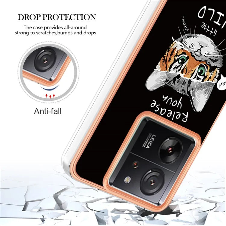 YB IMD Series-19 Style-D For Xiaomi 13T / 13T Pro / Redmi K60 Ultra Case 2.0mm IMD Pattern Phone TPU Cover
